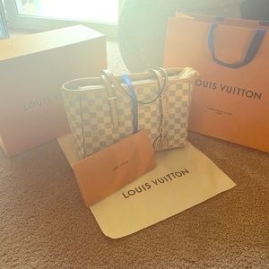 Louis Vuitton White Checkered Bag